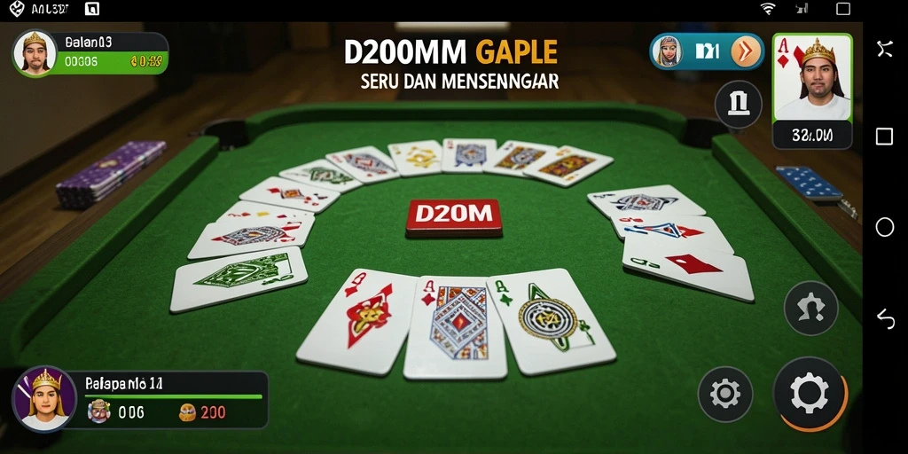 Tampilan gameplay Gaple yang menarik dan interaktif di D200M.