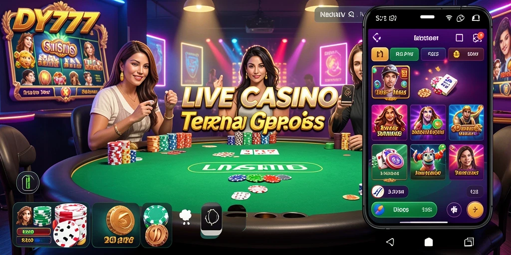 Tampilan gameplay menarik dari aplikasi Live Casino DY777 dengan dealer profesional.