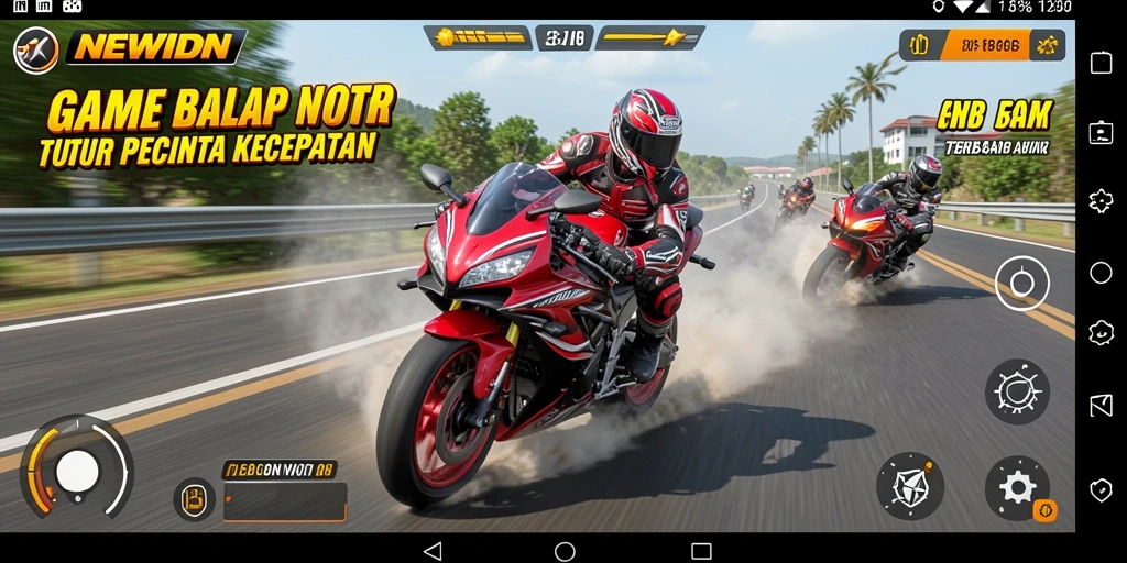 Gameplay seru balap motor di NEWIDN yang penuh aksi.
