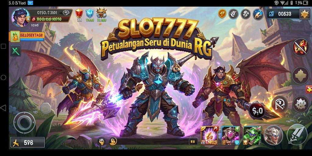 Tampilan gameplay SLOT777 dengan aksi petualangan RPG yang mendebarkan.