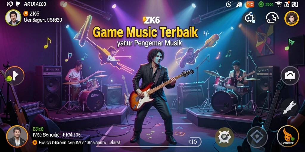 Gameplay ZK6 yang menantang dan interaktif dengan berbagai lagu menarik.